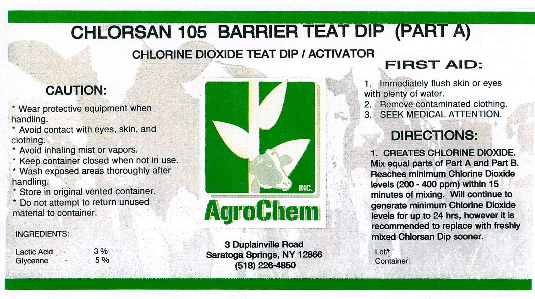 Chlorsan 105 Barrier Teat Dip Part A